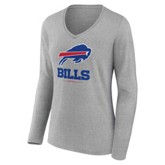 Buffalo Bills Women's Logo Team Lockup Long Sleeve V-Neck T-Shirt