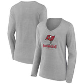 Tampa Bay Buccaneers Women's Logo Team Lockup Long Sleeve V-Neck T-Shirt