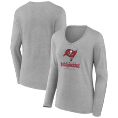 Tampa Bay Buccaneers Women's Logo Team Lockup Long Sleeve V-Neck T-Shirt