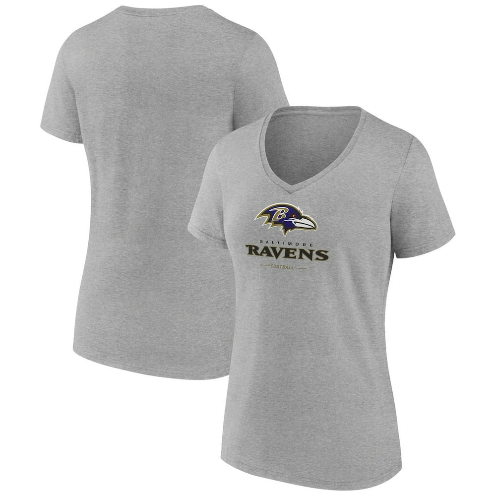 Baltimore Ravens Women's Logo Team Lockup V-Neck T-Shirt
