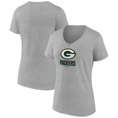 Green Bay Packers Women's Logo Team Lockup V-Neck T-Shirt