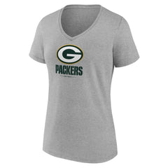 Green Bay Packers Women's Logo Team Lockup V-Neck T-Shirt