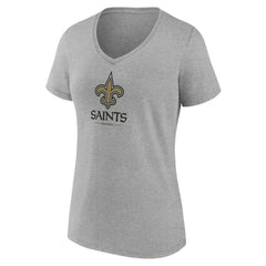 New Orleans Saints Women's Logo Team Lockup V-Neck T-Shirt