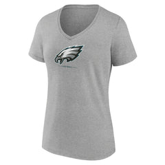 Philadelphia Eagles Women's Logo Team Lockup V-Neck T-Shirt