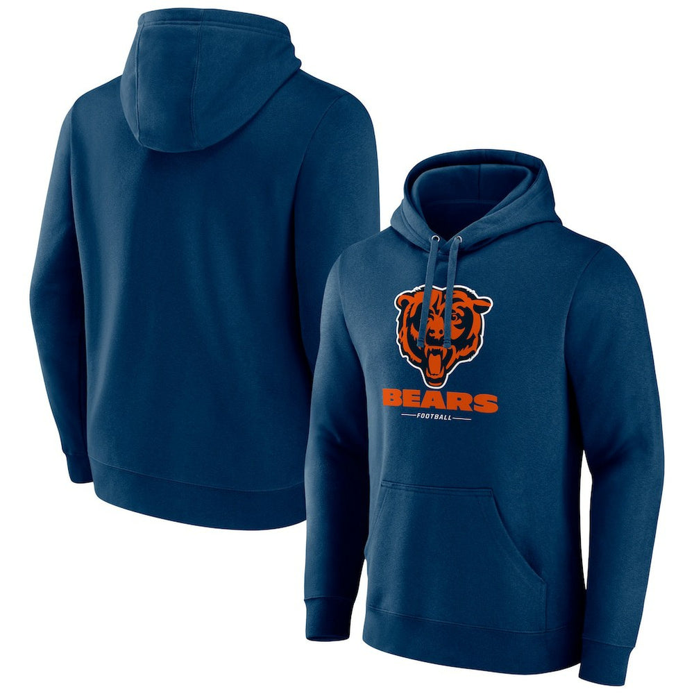 Chicago Bears Logo Team Lockup Fitted Pullover Hoodie