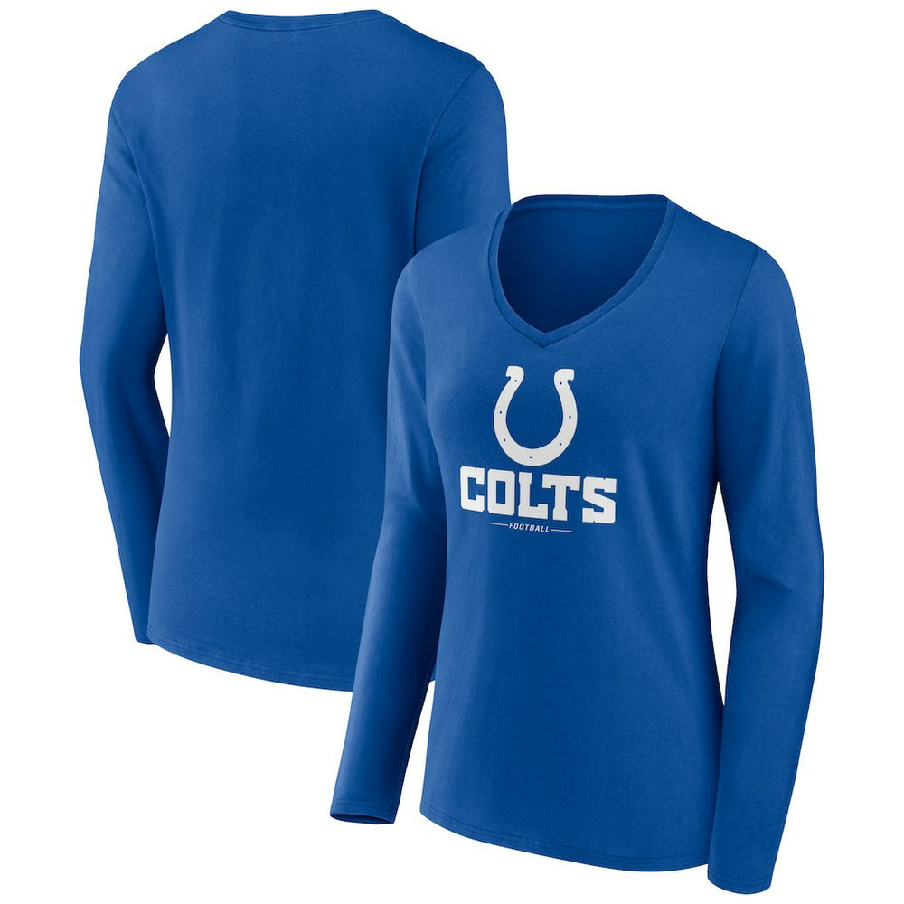 Indianapolis Colts Women's Logo Team Lockup Long Sleeve V-Neck T-Shirt