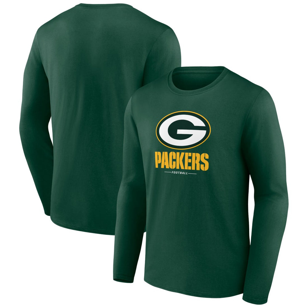 Green Bay Packers Logo Team Lockup Long Sleeve T-Shirt