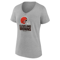 Cleveland Browns Women's Logo Team Lockup V-Neck T-Shirt