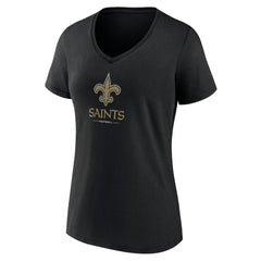 New Orleans Saints Women's Logo Team Lockup V-Neck T-Shirt