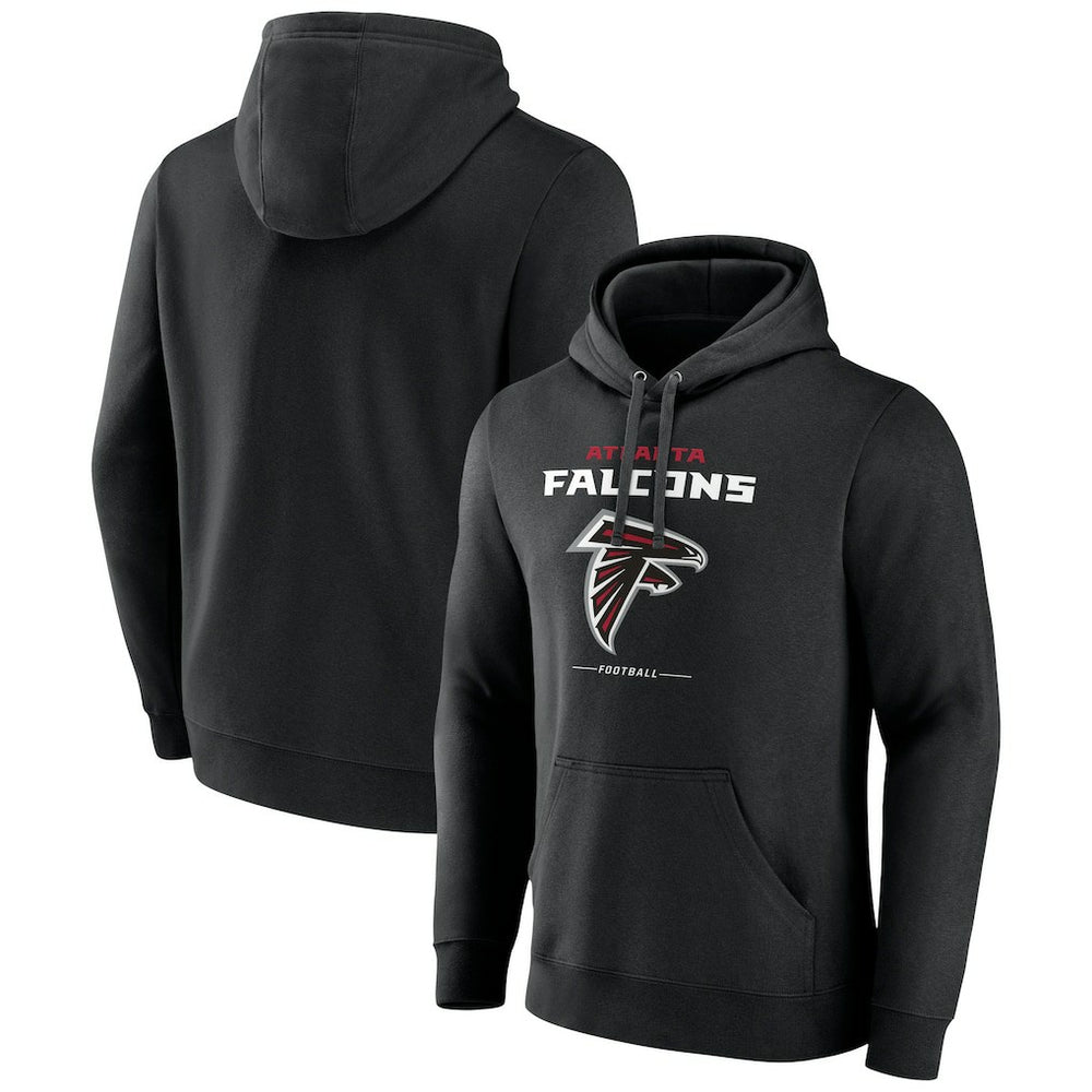 Atlanta Falcons Logo Team Lockup Fitted Pullover Hoodie