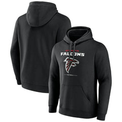 Atlanta Falcons Logo Team Lockup Fitted Pullover Hoodie