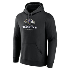 Baltimore Ravens Logo Team Lockup Fitted Pullover Hoodie