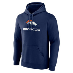 Denver Broncos Logo Team Lockup Fitted Pullover Hoodie