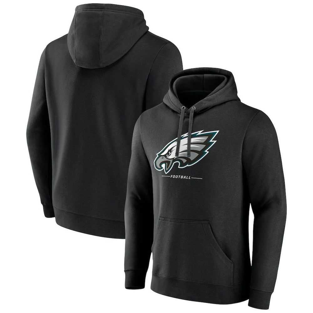 Philadelphia Eagles Logo Team Lockup Fitted Pullover Hoodie