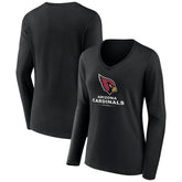 Arizona Cardinals Women's Logo Team Lockup Long Sleeve V-Neck T-Shirt