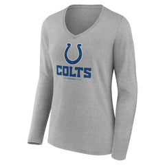Indianapolis Colts Women's Logo Team Lockup Long Sleeve V-Neck T-Shirt