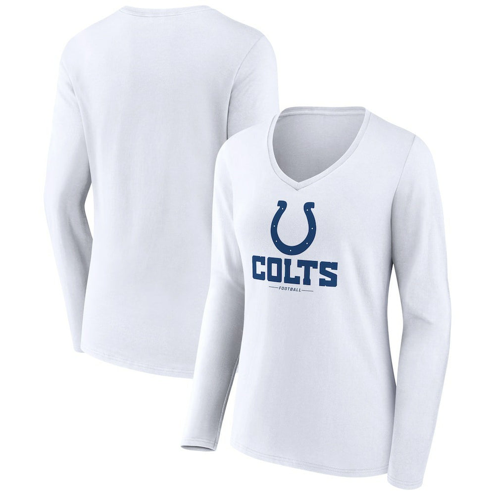 Indianapolis Colts Women's Logo Team Lockup Long Sleeve V-Neck T-Shirt