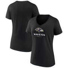 Baltimore Ravens Women's Logo Team Lockup V-Neck T-Shirt