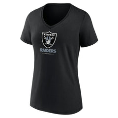 Las Vegas Raiders Women's Logo Team Lockup V-Neck T-Shirt