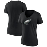 Philadelphia Eagles Women's Logo Team Lockup V-Neck T-Shirt