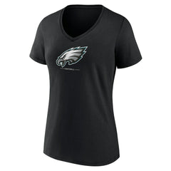Philadelphia Eagles Women's Logo Team Lockup V-Neck T-Shirt