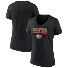 San Francisco 49ers Women's Logo Team Lockup V-Neck T-Shirt