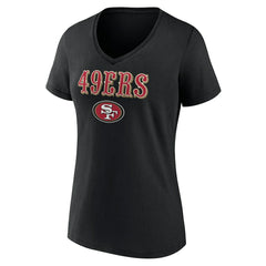 San Francisco 49ers Women's Logo Team Lockup V-Neck T-Shirt