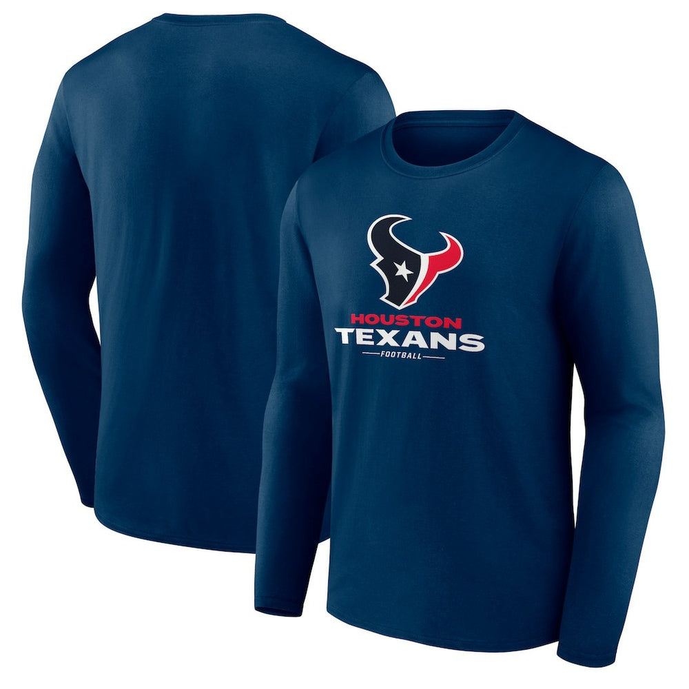 Houston Texans Logo Team Lockup Long Sleeve T-Shirt