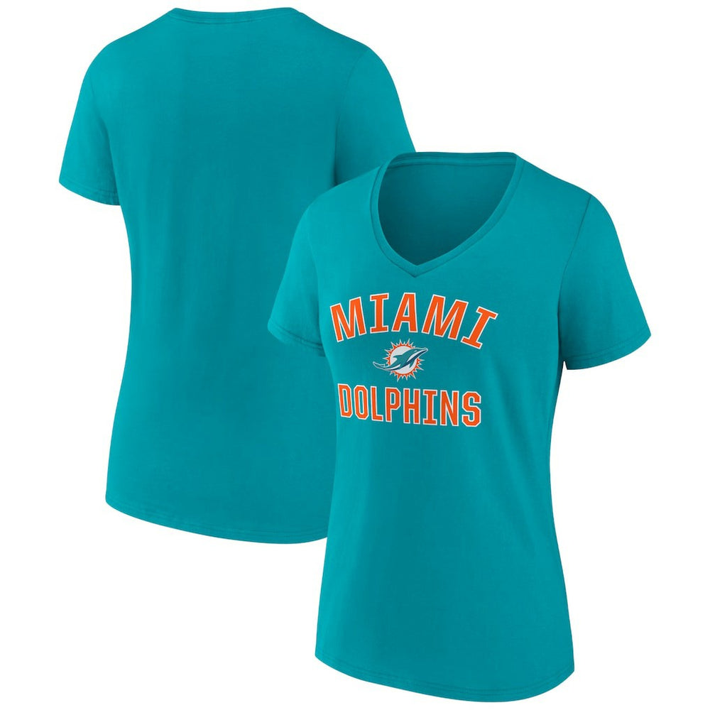 Miami Dolphins Women's Victory Arch Team V-Neck T-Shirt