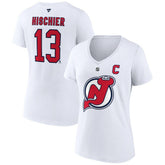 Nico Hischier New Jersey Devils Fanatics Women's Special Edition 2.0 Name & Number V-Neck T-Shirt On Sale