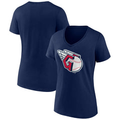 Cleveland Guardians Women's Official Logo V-Neck T-Shirt | MLB Online