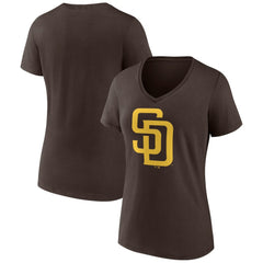 San Diego Padres Women's Official Logo V-Neck T-Shirt | MLB Near me