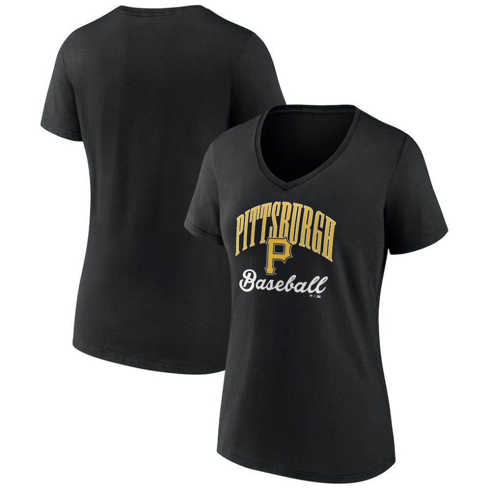 Pittsburgh Pirates Women's Victory Script Team V-Neck T-Shirt | MLB For sale