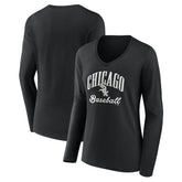 Chicago White Sox Women's Victory Script Long Sleeve V-Neck T-Shirt | MLB Discount