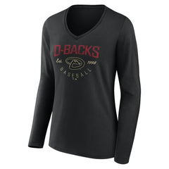 Arizona Diamondbacks Women's Live For It Long Sleeve Long Sleeve V-Neck T-Shirt | MLB On Sale