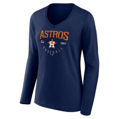 Houston Astros Women's Live For It Long Sleeve Long Sleeve V-Neck T-Shirt | MLB Discount