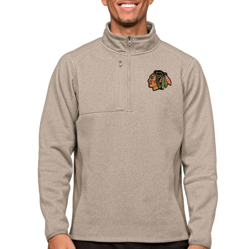 Chicago Blackhawks Antigua Course Quarter-Zip Pullover Top On Sale