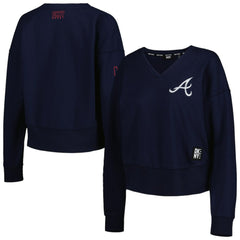 Atlanta Braves DKNY Sport Women's Lily V-Neck Pullover Sweatshirt | MLB Near me