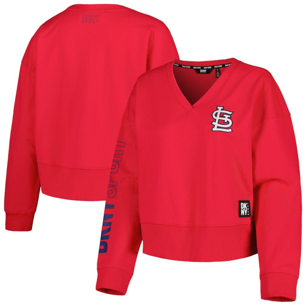St. Louis Cardinals DKNY Sport Women's Lily V-Neck Pullover Sweatshirt | MLB Discount