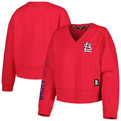 St. Louis Cardinals DKNY Sport Women's Lily V-Neck Pullover Sweatshirt | MLB Discount