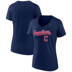 Cleveland Guardians Women's Lockup V-Neck T-Shirt | MLB On Sale