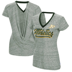 Athletics Touch Women's Halftime Back Wrap Top V-Neck T-Shirt | MLB Shop