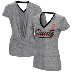 San Francisco Giants Touch Women's Halftime Back Wrap Top V-Neck T-Shirt | MLB For sale
