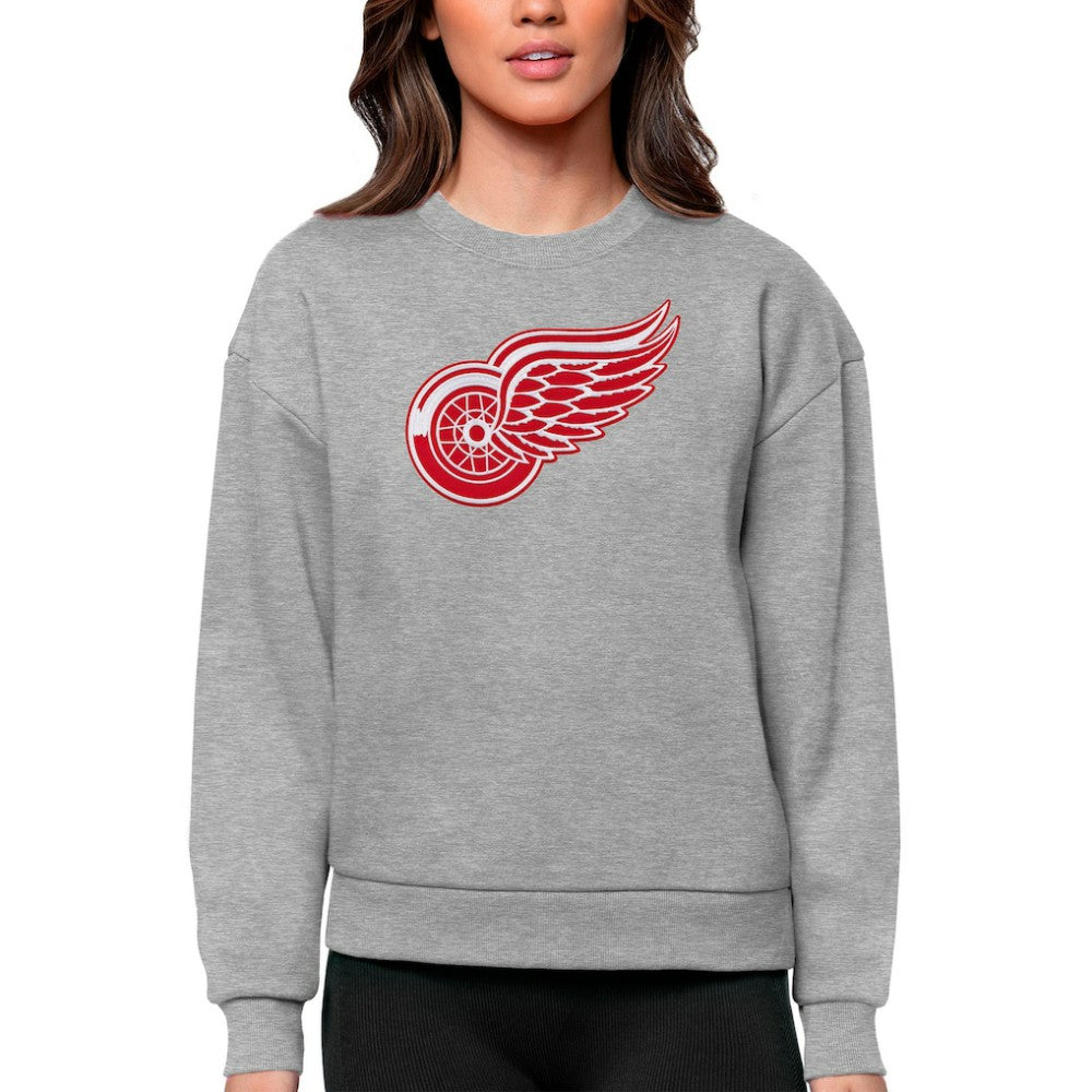 Detroit Red Wings Antigua Women's Team Logo Victory Crewneck Pullover Sweatshirt On Sale