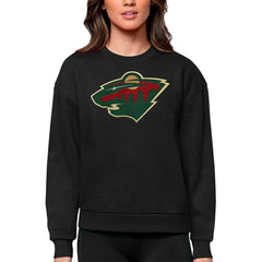Minnesota Wild Antigua Women's Team Logo Victory Crewneck Pullover Sweatshirt For Sale