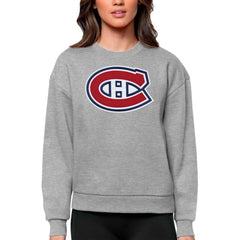 Montreal Canadiens Antigua Women's Team Logo Victory Crewneck Pullover Sweatshirt On Sale