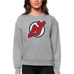 New Jersey Devils Antigua Women's Team Logo Victory Crewneck Pullover Sweatshirt On Sale