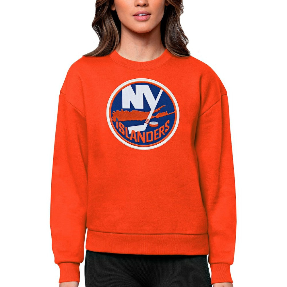 New York Islanders Antigua Women's Team Logo Victory Crewneck Pullover Sweatshirt Discount