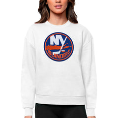 New York Islanders Antigua Women's Team Logo Victory Crewneck Pullover Sweatshirt Discount