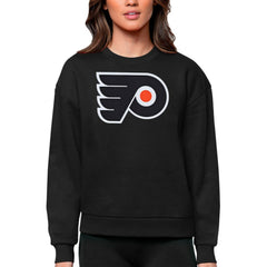 Philadelphia Flyers Antigua Women's Team Logo Victory Crewneck Pullover Sweatshirt Discount